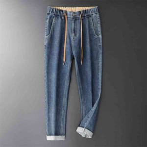 BROWON Brand Denim Jeans for Men Autumn Cotton Loose Straight Clothes Soft Thick Casual Ankle-Length s Pants 210723