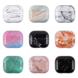Anti-Fall Luxury Smooth Marble Protective Case Headphone Accessories For Apple Airpods 3 Air Pods Pro Bluetooth Headphones Earbuds