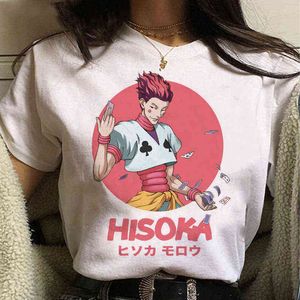 히사 카 프린트 티셔츠 여성 Kawaii 여름 Y2K 탑 만화 티 애니메이션 헌터 X 헌터 Tshirt Harajuku 그래픽 여성 티셔츠 G220310