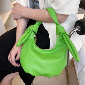 Totes Women Green Orange Crossbody Väskor 2021 Ins Soft PU Läder Handväska Designer Vit Shoulder Baguette Party