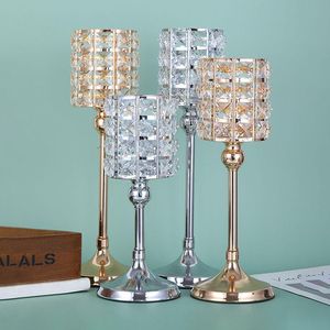 Ljushållare Moderna Creative Crystal Holder Hushållstillbehör Sparkling Ljusstake Candlelight Dinner Bröllopsdekoration Props Presenter