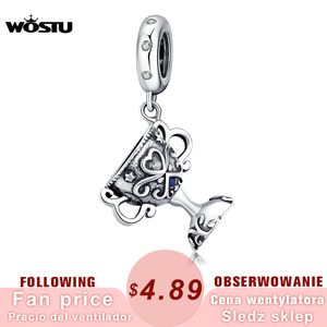 WOSTU Vintage Trophy Bead 925 Sterling Silver Retro Pattern Charm Fit Original Bracelet Pendant Necklace Lucky Jewelry CQC1475 Q0531