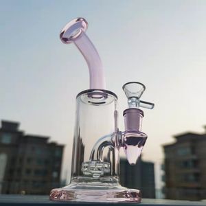 7" Pink Hookah Water Pipe Glass Tobacco 14mm Bowl Bong Beaker Base Bubbler Smoke Pipes Bongs Bottles Dab Rig 18mm Bowl