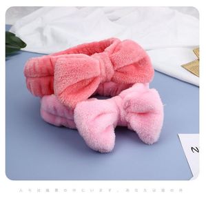 Favor Event Festive Party Supplies Home Gardenwomen Coral Fleece Makeup Bow Band Solid Color Soft Wash Face Headbands Fashion Girls