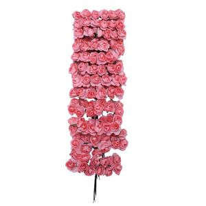 Decoratieve bloemenkransen stks Mini Petite Paper Kunstmatige Rose Buds DIY Craft Wedding Decor Home Pink