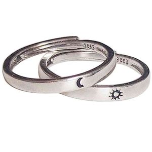 Conjunto de anillos de pareja de sol luna juego de piezas pulseras para hombre y para mujer regalos de joyería