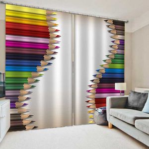 Perde Perdeler Lüks Karartma 3D Pencere Perdeleri Oturma Odası Yatak Odası Renkli Kalem Kişilik Için