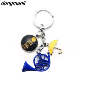 1PC الكثير هيميم كيف قابلت أمك الأم مظلة الأم الأزرق القرن الفرنسية Keychain G1019