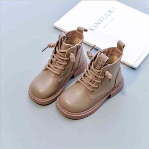 High Quality Autumn Children Boots Genuine Leather Breathable Kids Ankle Boots For Girls Size 26-37 211108