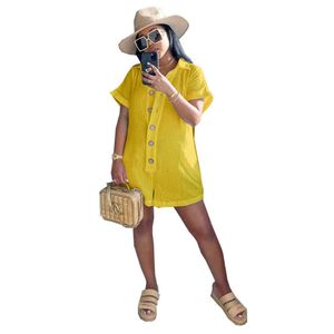 새로운 여름 셔츠 드레스 여성 캐주얼 onesies 디자이너 바지 v 넥 의류