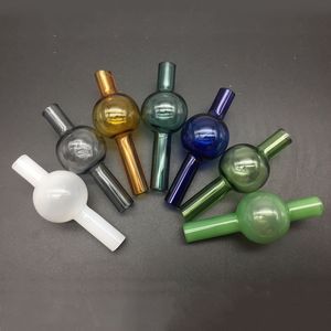 Universal colorful glass bubble carb cap round ball OD 20mm dome for glass water pipes 4mm Quartz thermal banger Nails