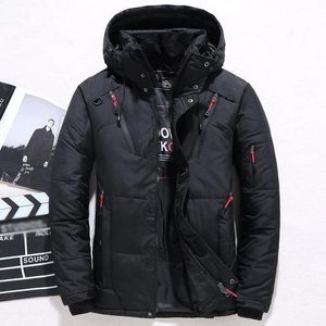 겨울 자켓 남성 캐주얼 화이트 오리 따뜻한 후드 코트 Mens Outwear 윈드 브레이커 두꺼운 Parkas 4XL Abrigo Hombre Casaco