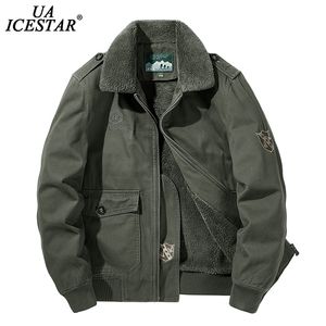 Uaicestar märke vinterjacka män varmt förtjockar fleece mode case coat stor storlek kläder m-5xl vindbrytare män jackor 220212