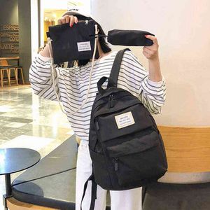 3set Cute Backpack Casual Candy Colour Women Backpack Multi-pocket School Bag Rucksacks For Teenage Girls School Backpack Y1105