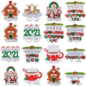 Quarantäne Weihnachtsbaum Anhänger personalisierte Diy Name schöne Familie hängen Harz Ornament Neujahr Home Dekoration Geschenk