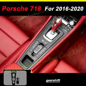 För Porsche 718 Boxster Cayman 2016-2021 Interior Central Control Panel Door Handle 3D/5D Carbon Fiber Stickers Decals Car Styling Accessorie