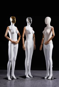 Kvinnlig modell hela kroppen fake mannequin rörlig arm trä hand