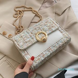 Projektant - Winter Moda Torebki Dla Kobiet Kwadratowa Torba Na Ramię Łańcuch Lniana Mini Crossbody Bag Mini Projektant Torebka Panie