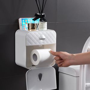 Toilet Roll Holder Waterproof Paper Towel Holder Wall Mounted Wc Roll Paper Stand Case Tube Storage Box Bathroom Accessories S2