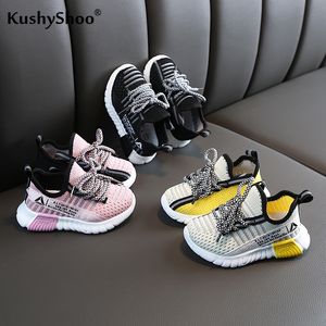 Kushyshoo Bahar Yeni Çocuk Ayakkabı Bebek Ayakkabı Spor Ayakkabı Erkek Sinek Dokuma Nefes Örgü Ayakkabı Toddler Kız Sneakers 210308