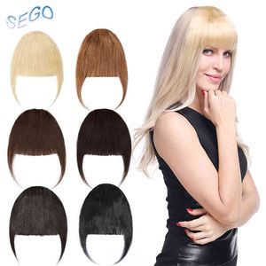 SEGO 25G NEAT Ön Saçak Klip Insan Patlama Remy Uzantıları Süpürme Yan Künt Bang Doğal Hairpieces 8 Renkler