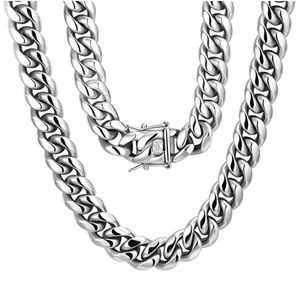 10mm 24inch argento collana hip hop catena cubana chiusura affascinante gioielli in acciaio inossidabile per le vacanze degli uomini. regali del padre