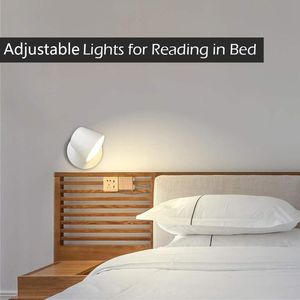 Lampa ścienna LED Oprawy światła Nordic Sypialnia Ciepła biała w górę w dół obrotowy koktajl do czytania salonu światła