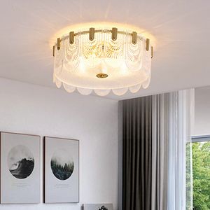 Postmodern Light Luxury Bedroom Led Ceiling Lamp Art Printing Glass Study Restaurant Atmospheric Decor Fixtures 110V 220V
