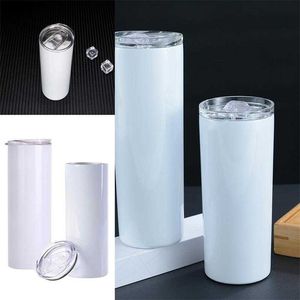 20oz sublimação tumblers copo reto canecas em linha reta Sublimações em branco aço inoxidável lnsulado garrafa de água mesma largura de cima e dow