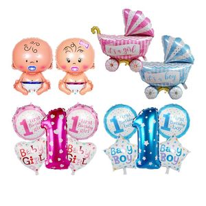 Party Decoration First Birthday Boy Girl Foil Balloons Baby Shower Decorations Babyshower 1st Its A Globos