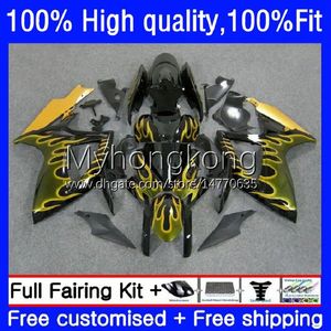 Injektionsformkroppar för SUZUKI GSXR-750 750CC GSX-R750 K6 GSXR600 06 07 21NO.60 GSXR 600 750 CC GSX-R600 GSXR-600 06-07 GSXR750 600CC 2006 2007 OEM Gul flammar Fearing