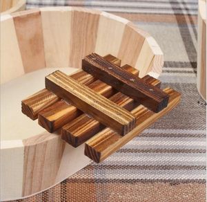 Newhigh Quality Pine Soap Box Dish Storay Tray木製の手作りのホルダーバスシャワーバスルームRRD11337