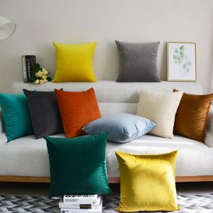 Faux Suede Hold Pillowcase Pure Color Pillow Case Fashion Sofa Cushion Cover Car Home Decoration WY296 ZWL