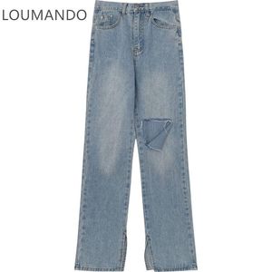 Men's Jeans Ripped Children's Summer Loose And Thin 2021 Korean Style Niche Design Personality Fashion Long Wide-leg Pants Trend