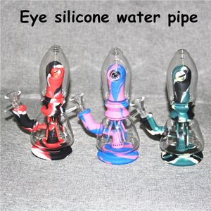 Glass water bongs hookahs mini bong bubbler ash catcher with Silicone smoking pipes unbreakable dab rig