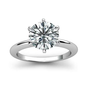 925 Sterling Silver Ring 1CT 2CT 3CT Classic Style Diamond Smycken Moissanite Ring Bröllopsfest Årsdag Ring för kvinnor Y1119