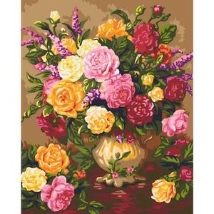 Pinturas pintura a óleo por números flor em vaso número de tinta kits de lona DIY imagem pintada à mão decorati