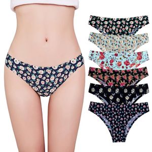 Kvinnors trosor Kvinna Sexig Andningsbara Briefs Multicolor Flower / Leopard Print Lågmidja Mesh Underbyxor Ladies Underkläder