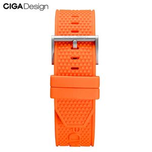 CIGA DESIGN Multicolor Soft Silicone Gear Strap Mens Watches Band Ersättningsarmband för CIGA Mechanical Wristwatches Z Series YQ240118