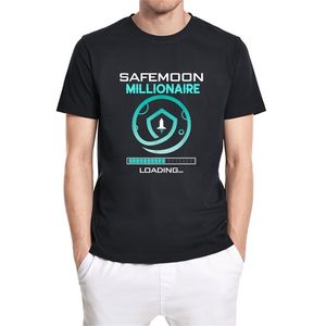 Śmieszne Safemoon Millionaire Ładowanie CryptoCurrency Męska koszula Krótki rękaw Vintage Unisex Koszulka Bawełniane Topy Tee Oversize 210714