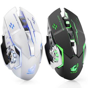 Bunte wiederaufladbare kabellose X8-Maus, leise, LED-Hintergrundbeleuchtung, optische USB-Gaming-Maus für PC, Computer, Laptop