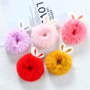 Ragazze Cartoon Coniglio Peluche Scrunchie Copricapo per bambini Ornamento per capelli Fascia Fasce per capelli alla moda Accessori per capelli