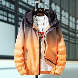 Jackor Men Streetwear Windbreaker Blå Orange Grön Grå Koreansk Casual Höst Vår Baseball XL Coat Mäns