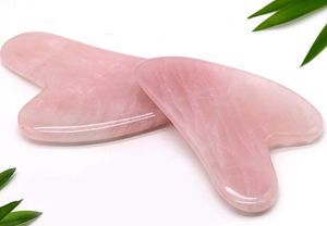 2022 amore a forma di cuore qualità quarzo rosa rosa giada rosa Guasha Board raschietto per pietra naturale pad Gua Sha cinese