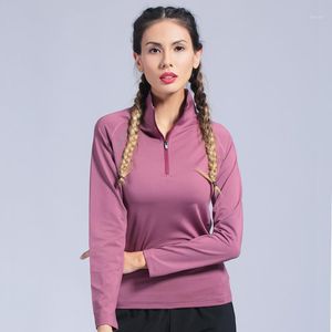 Yoga Outfit Kvinnors Gym T Shirts Seamless Långärmad Fitness Kvinna Sportskjorta Top För Kvinna Träning Toppar T-shirt