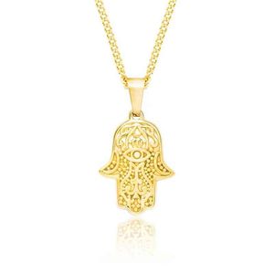 Gemel 2021 Hip Hop Jewelry Stainls Acciaio Hamsa Pendente a mano pendente Gold Kolye Collana uomo