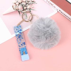 Acrylic Debit Credit Card Grabber Keychain Custom Love Puff Ball Atm Swaggy Card Grabber Plastic Clip For Long Nails G1019