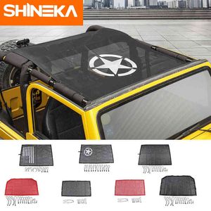 Shineka 커버 Jeep TJ 1997-2006 Top Sunshade 메쉬 자동차 커버 지붕 트렁크 UV 증명 보호 그물 Wrangler TJ