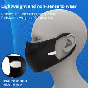 Bomboniere Mini maschere ricaricabili USB portatili Ventilatore Clip-On Raffreddamento leggero Maschera facciale indossabile Ventilatori Purificatori d'aria indossabili personali