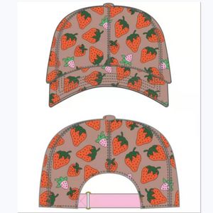 Noel Şapkaları toptan satış-Lüks Tasarımcı Çilek Beyzbol Kapakları Pamuk Kaktüs Klasik Mektup Top Kapakları Yaz Erkek Erkek Çocuklar Güneş Şapkaları Açık Ayarlanabilir Snapback Capquette Visor